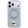 Etui MagSafe Karl Lagerfeld with Ring Stand 360 Karl Head Pin dla Apple iPhone 18 Pro / 17 Pro, szare (KF003235)