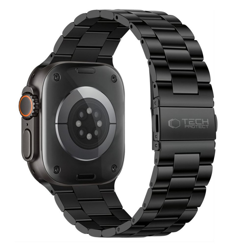 Tech-Protect Stainless THP6099 bransoleta ze stali nierdzewnej do Apple Watch 8 / 9 / 10 / 11 / 12 / SE / Ultra 44/45/46/49 mm, czarna
