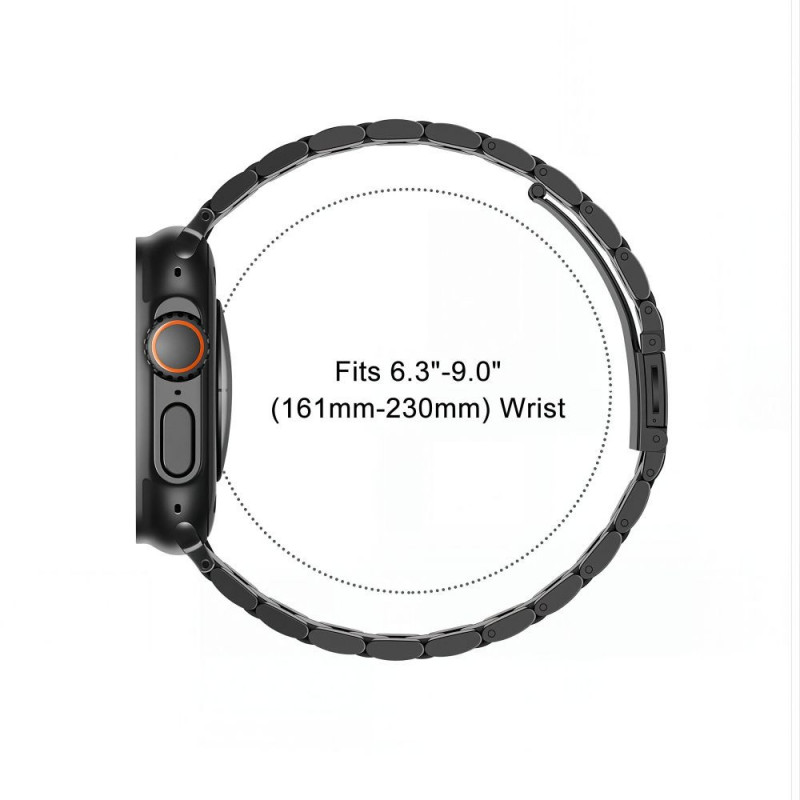 Tech-Protect Stainless THP6099 bransoleta ze stali nierdzewnej do Apple Watch 8 / 9 / 10 / 11 / 12 / SE / Ultra 44/45/46/49 mm, czarna