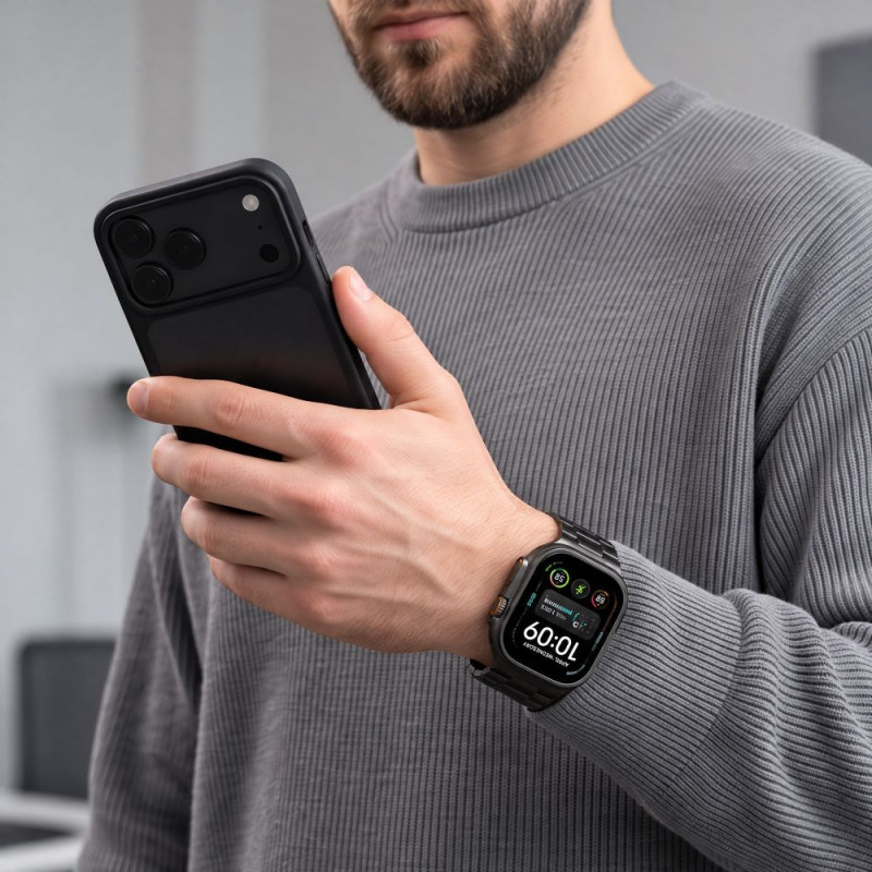 Tech-Protect Stainless THP6099 bransoleta ze stali nierdzewnej do Apple Watch 8 / 9 / 10 / 11 / 12 / SE / Ultra 44/45/46/49 mm, czarna