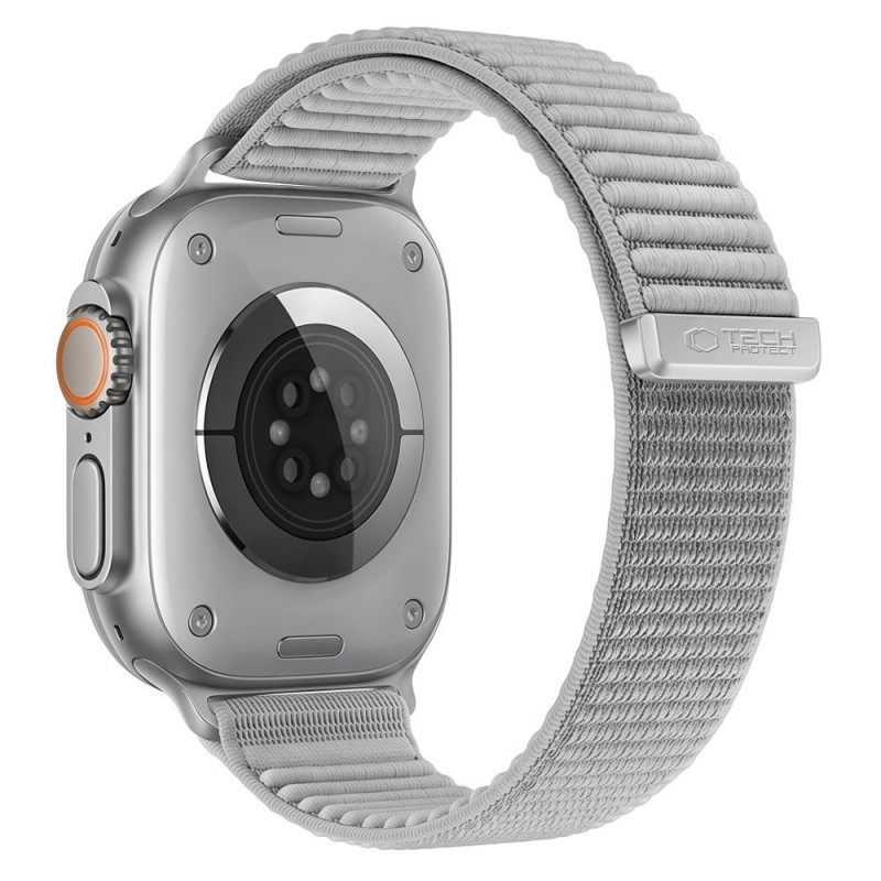 Pasek do zegarka Tech-Protect Nylonloop Apple Watch 8 / 9 / 10 / 11 / 12 / SE / Ultra 44/45/46/49 mm, jasnoszary