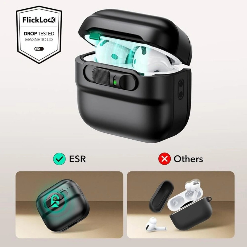 Etui ESR Pulse HaloLock MagSafe do Apple AirPods 4, czarne