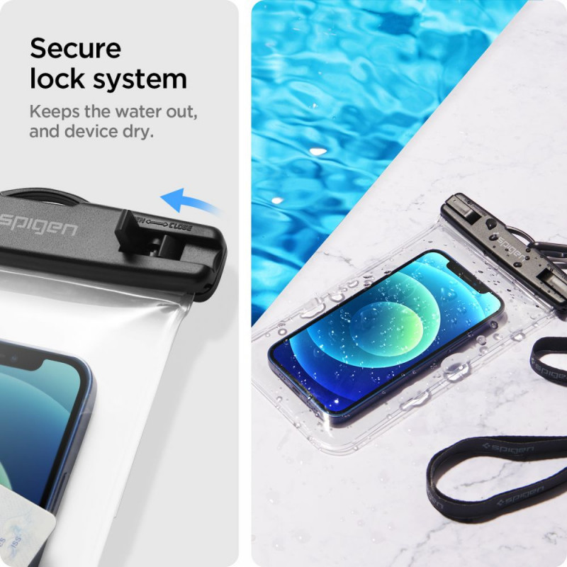 Spigen A601 uniwersalne etui wodoodporne (2 szt.), Crystal Clear