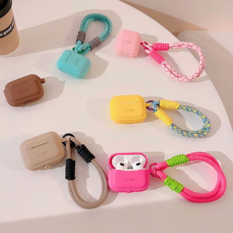 Etui Tech-Protect Silicone Rope dla Apple AirPods Pro 1 / 2, Chocolate Brown