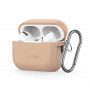 Etui z silikonowym haczykiem Tech-Protect do Apple AirPods Pro 1 / 2, Cafe Latte