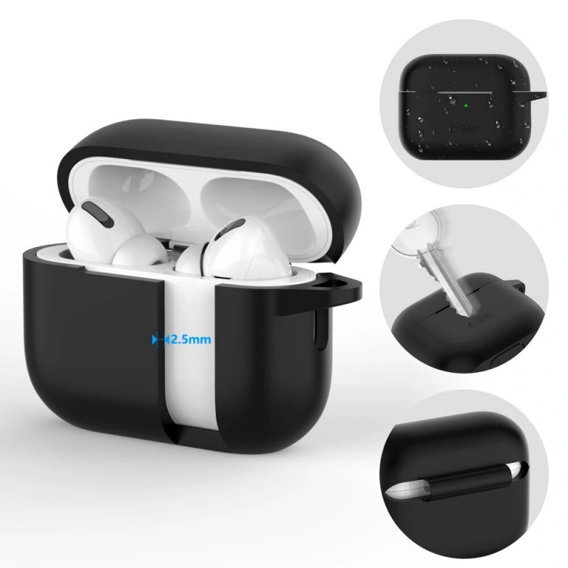 Etui z silikonowym haczykiem Tech-Protect do Apple AirPods Pro 1 / 2, Cafe Latte
