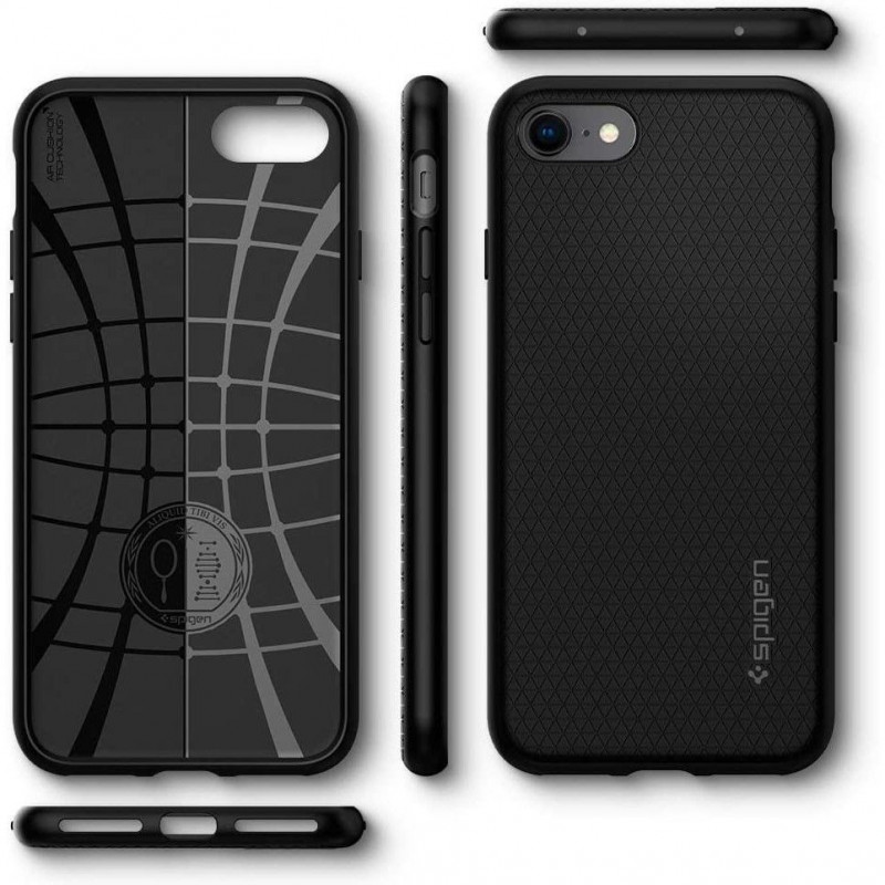 Etui Spigen Liquid Air dla Apple iPhone SE 2022 / SE 2020 / 8 / 7, czarne