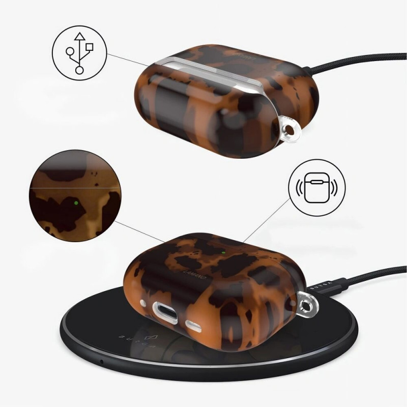 Tech-Protect Lamano etui na Apple AirPods Pro 1 / 2 Panther (czarno-brązowe)