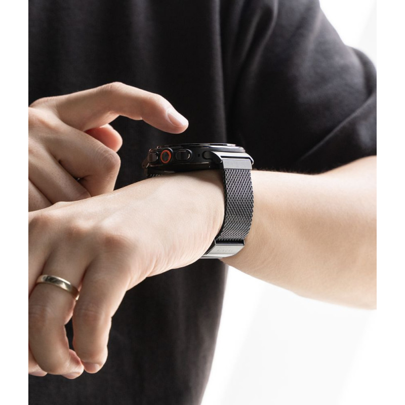 Pasek do zegarka Ringke Metal One Mesh RGK12092 do Samsung Galaxy Watch Ultra 1 / 2 (2024-2026) 47 mm, czarny