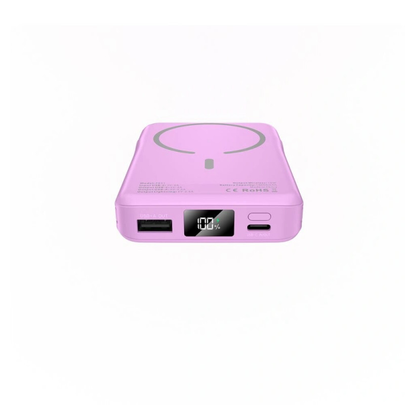 Tech-Protect PB31 LifeMag MagSafe power bank, 10000 mAh, 15 W, lawendowy