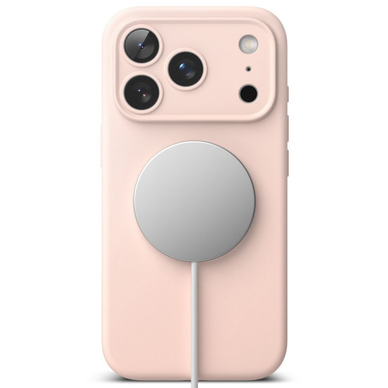 Etui silikonowe magnetyczne MagSafe Ringke dla Apple iPhone 18 Pro, Pink Sand