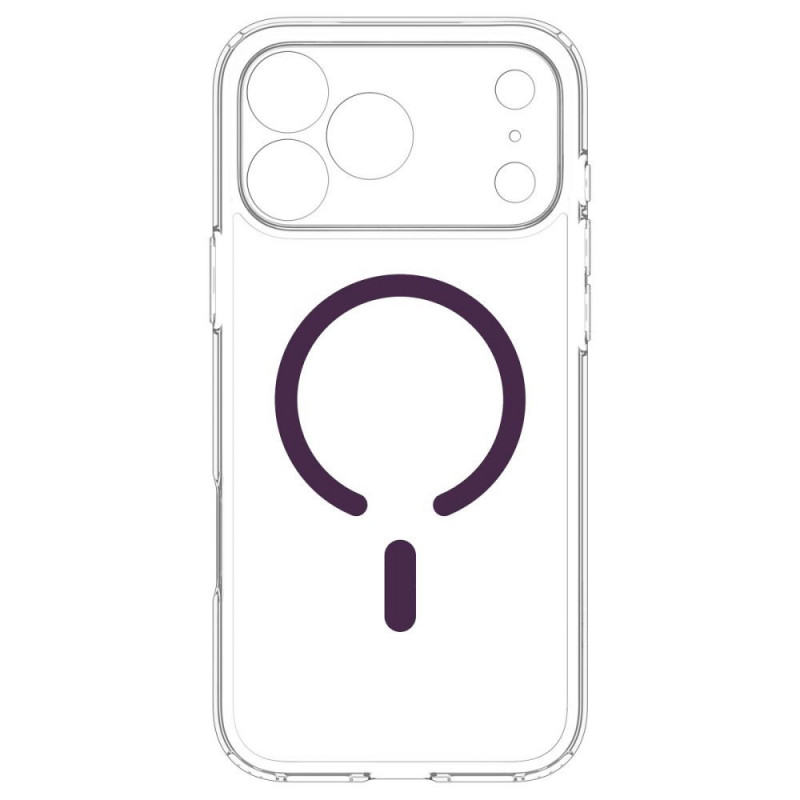 Etui Spigen Ultra Hybrid MagSafe do Apple iPhone 17 Pro / 18 Pro, przezroczysty/burgund