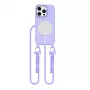 Etui Tech-Protect Magnecklace MagSafe ze smyczą do Apple iPhone 16 Pro, fioletowe