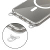 Etui Tech-Protect FlexAir Chain MagSafe do Apple iPhone 16, przezroczyste, z szarym i różowym smyczą