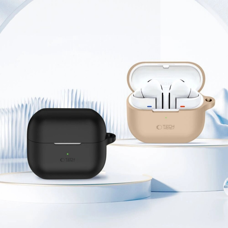 Tech-Protect Silikonowe etui z haczykiem do Samsung Galaxy Buds 3 / 3 Pro, czarny