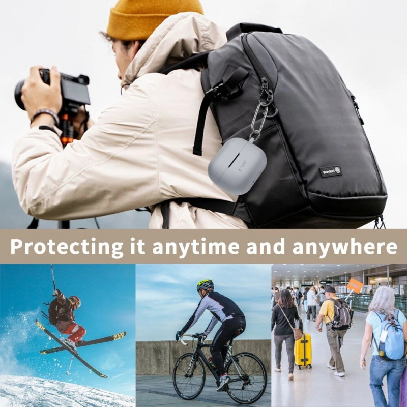 Tech-Protect Silikonowe etui z haczykiem do Samsung Galaxy Buds 3 / 3 Pro, czarny