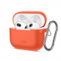 Etui silikonowe Tech-Protect Silicone Hook dla Apple AirPods 3 z karabińczykiem, Neon Orange