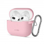 Etui silikonowe Tech-Protect Silicone Hook dla Apple AirPods 3 z karabińczykiem, Dusty Pink