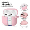 Etui silikonowe Tech-Protect Silicone Hook dla Apple AirPods 3 z karabińczykiem, Dusty Pink