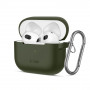 Etui silikonowe Tech-Protect Silicone Hook do Apple AirPods 3 z karabińczykiem, Olive Green