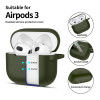 Etui silikonowe Tech-Protect Silicone Hook do Apple AirPods 3 z karabińczykiem, Olive Green