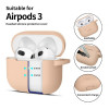 Etui silikonowe Tech-Protect Silicone Hook do Apple AirPods 3 z karabińczykiem, Caffe Latte