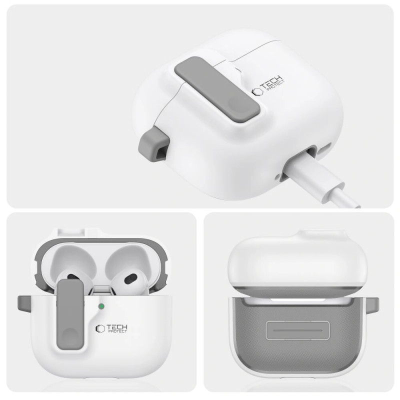 Etui Tech-Protect Slim Hook do Apple AirPods 4, biały