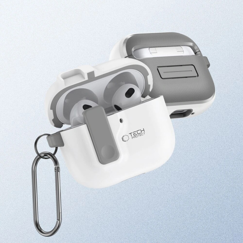 Etui Tech-Protect Slim Hook do Apple AirPods 4, biały