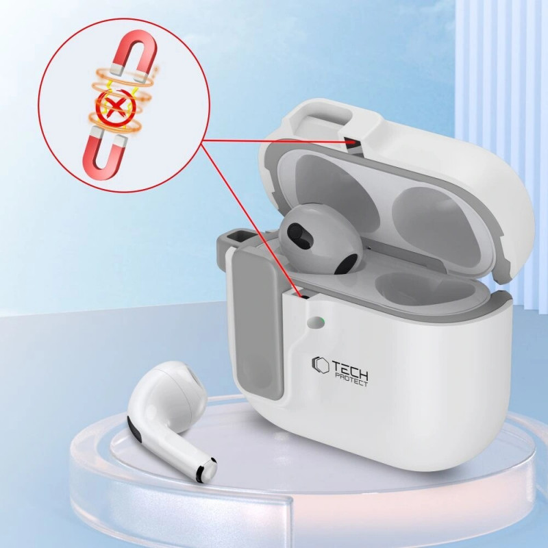 Etui Tech-Protect Slim Hook do Apple AirPods 4, biały