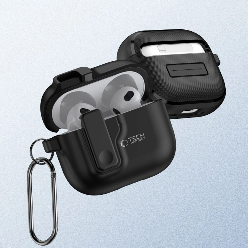 Etui Tech-Protect Slim Hook do Apple AirPods 4, czarne