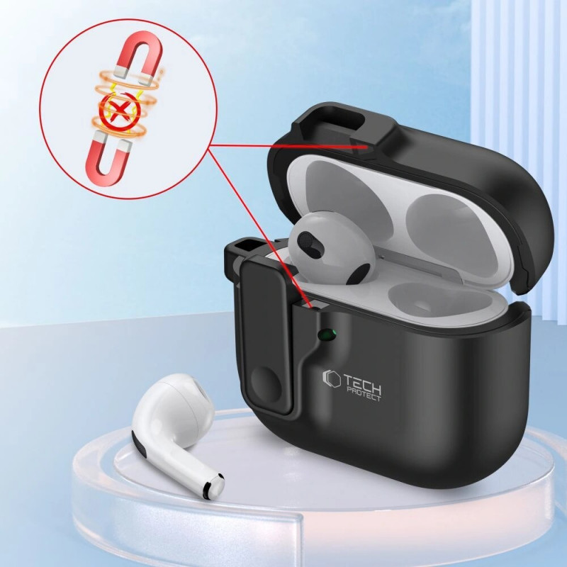 Etui Tech-Protect Slim Hook do Apple AirPods 4, czarne
