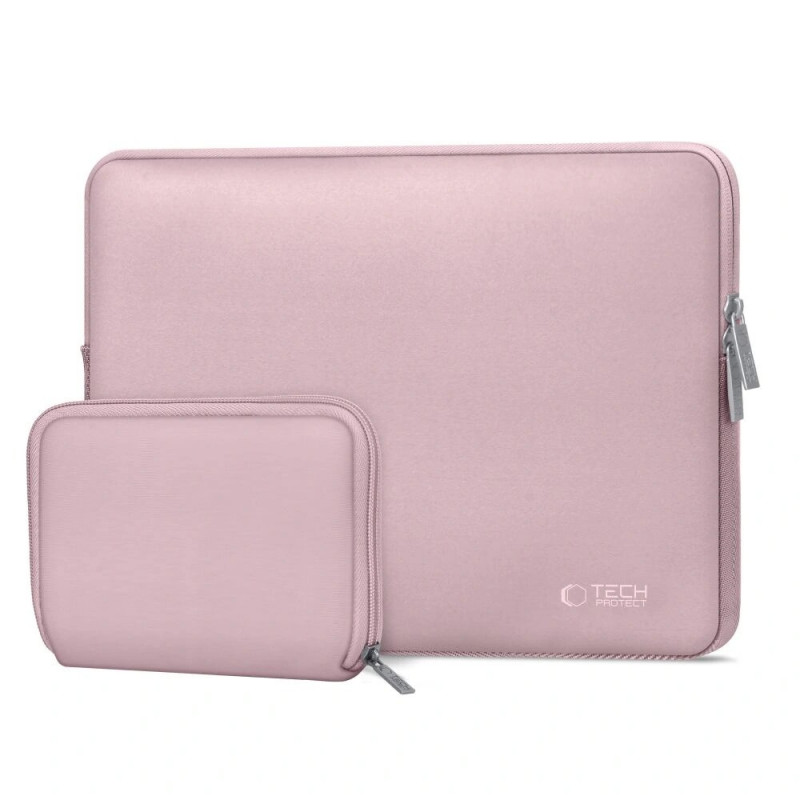 Etui na laptopa Tech-Protect NeoSlim 15-16" z torebką na akcesoria, Dusty Rose