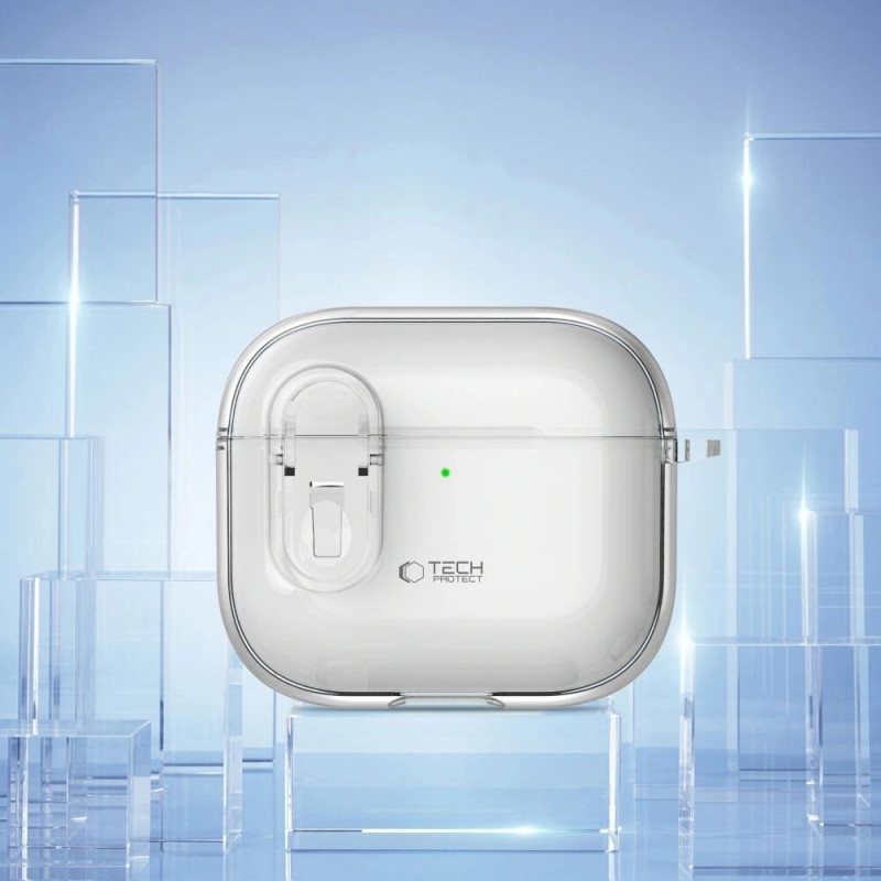 Etui Tech-Protect Slim Hook do Apple AirPods 4, Clear