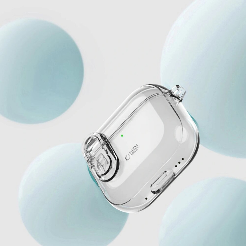 Etui Tech-Protect Slim Hook do Apple AirPods 4, Clear