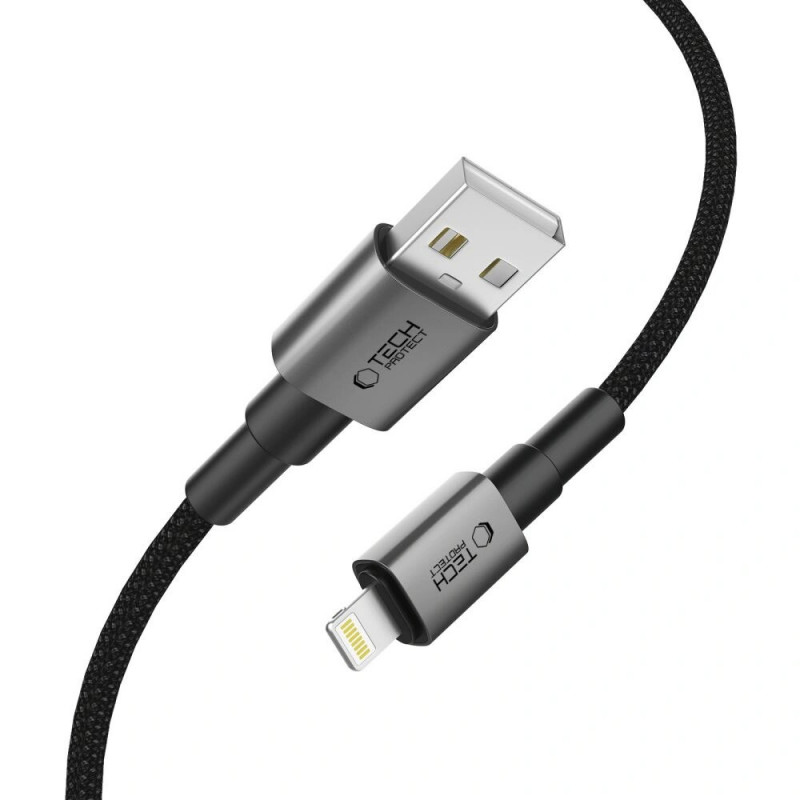 Tech-Protect Ultraboost DNA kabel USB-A / Lightning 15W/2.4A 100 cm, Iron Grey
