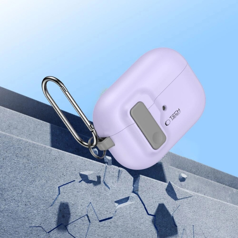 Etui Tech-Protect Slim Hook z karabińczykiem do Apple AirPods Pro 1 / 2, lawendowe