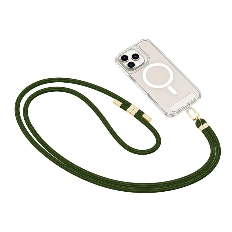 Pasek do telefonu Tech-Protect C7S Rope Crossbody, Hunter Green/złoty