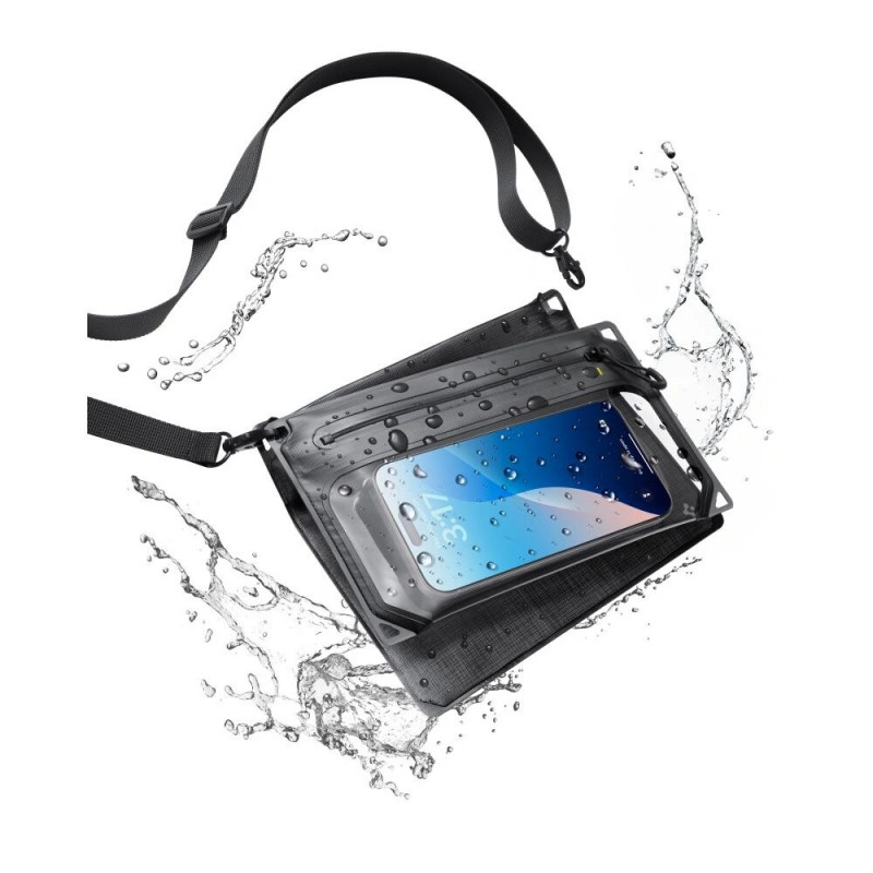 Spigen A640 uniwersalna wodoodporna etui-torba na ramię, czarna
