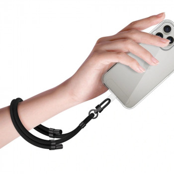 Tech-Protect C4S Rope pasek na rękę do telefonu, czarny