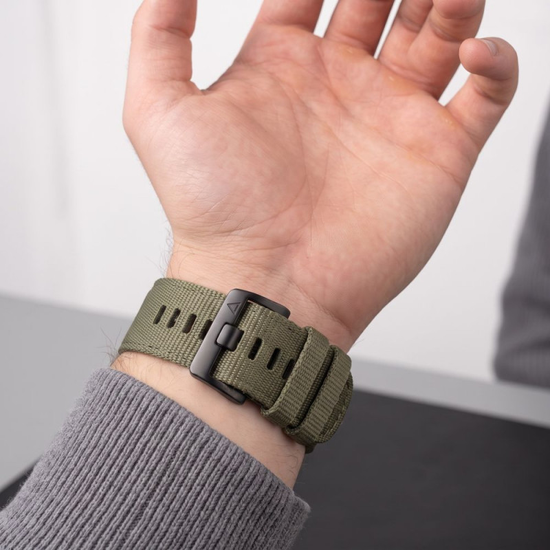 Pasek do zegarka Tech-Protect Nylon Classic dla Garmin Fenix 5X / 5X Plus / 6X / 6X Pro / 7X / 8 / 8 Pro / 9 / 9 Pro 47 mm, Military Green