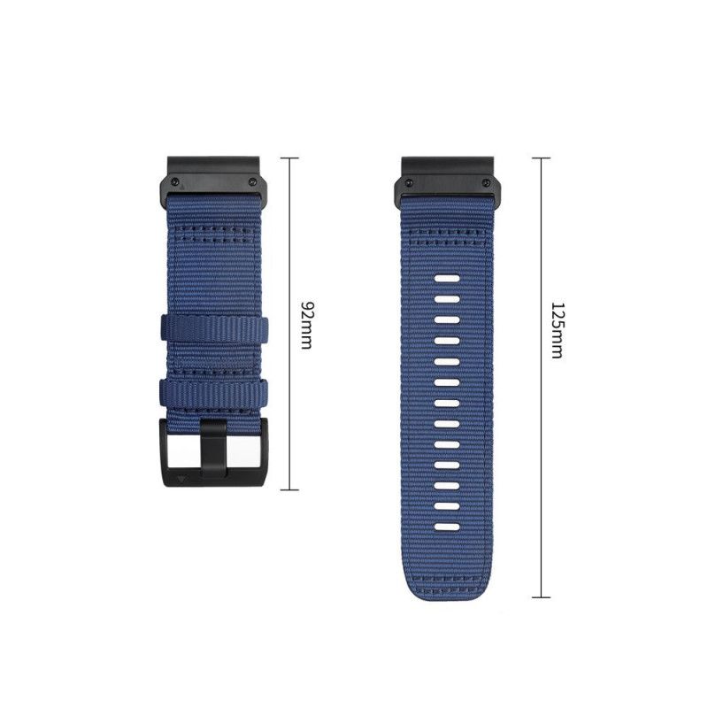 Tech-Protect Nylon Classic pasek do zegarka dla Garmin Fenix 5X / 5X Plus / 6X / 6X Pro / 7X / 8 / 8 Pro / 9 / 9 Pro 47 mm, Midnight Navy