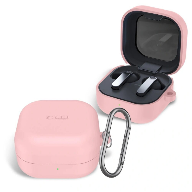 Tech-Protect Silicone Hook etui z silikonu z karabińczykiem do Samsung Galaxy Buds 4 / 4 Pro, Dusty Pink