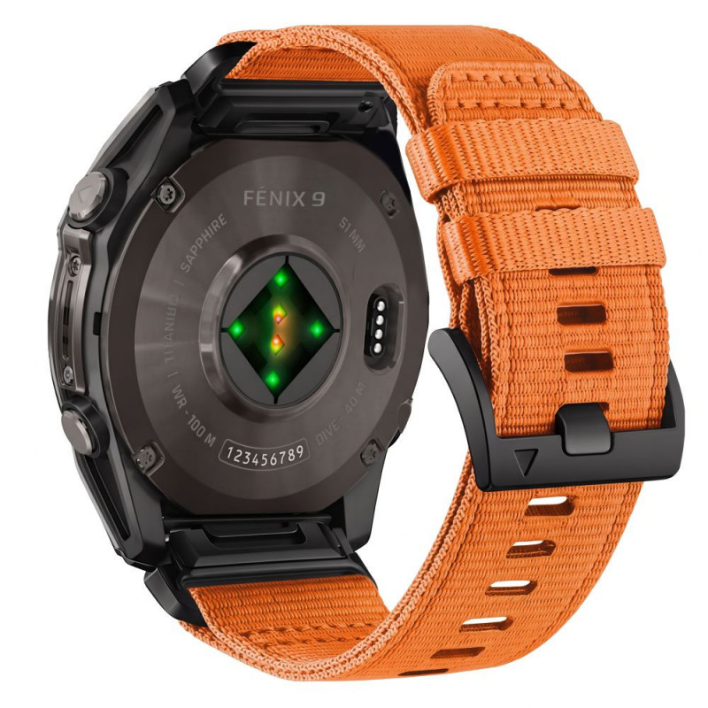Tech-Protect Nylon Classic pasek do zegarka dla Garmin Fenix 5X / 5X Plus / 6X / 6X Pro / 7X / 8 / 8 Pro / 9 / 9 Pro 51 mm, Signal Orange
