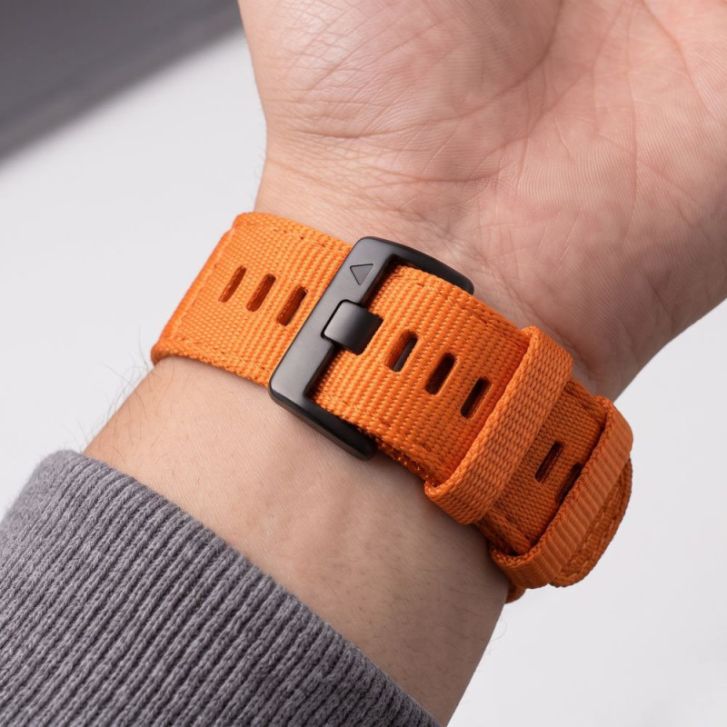 Tech-Protect Nylon Classic pasek do zegarka dla Garmin Fenix 5X / 5X Plus / 6X / 6X Pro / 7X / 8 / 8 Pro / 9 / 9 Pro 51 mm, Signal Orange