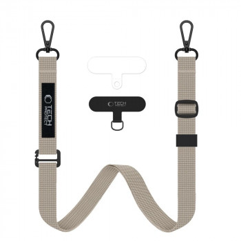 Tech-Protect C6S Rope Crossbody smycz do telefonu 2-in-1, Cosmic Latte (beżowy)