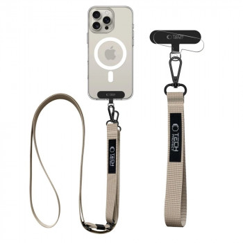 Tech-Protect C6S Rope Crossbody smycz do telefonu 2-in-1, Cosmic Latte (beżowy)