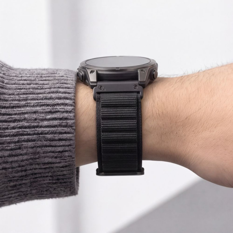 Tech-Protect Nylon Pro THP6035 pasek do zegarka dla Garmin Fenix 5X / 5X Plus / 6X / 6X Pro / 7X / 8 / 8 Pro / 9 / 9 Pro (51 mm), czarny