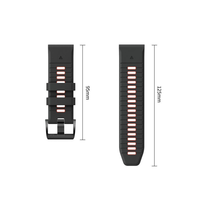 Pasek do zegarka Tech-Protect Iconband Pro do Garmin Fenix 5X / 5X Plus / 6X / 6X Pro / 7X / 8 / 8 Pro / 9 / 9 Pro (47 mm), czarny / czerwony