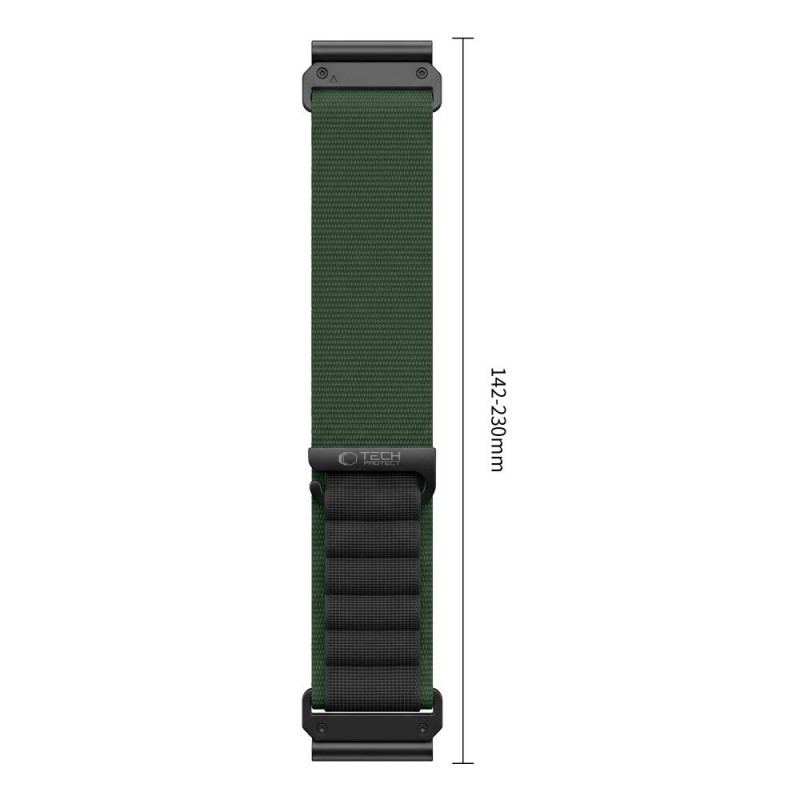 Pasek do zegarka Tech-Protect Nylon Pro THP6034 do Garmin Fenix 5X / 5X Plus / 6X / 6X Pro / 7X / 8 / 8 Pro / 9 / 9 Pro (51 mm), zielony / czarny