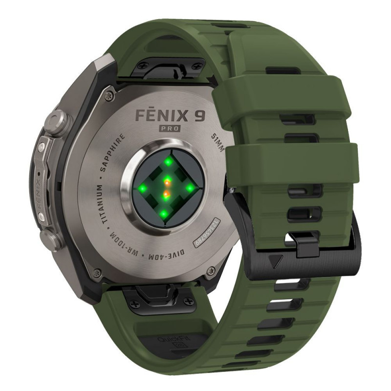 Tech-Protect Iconband Pro THP6049 pasek do zegarka dla Garmin Fenix 5X / 5X Plus / 6X / 6X Pro / 7X / 8 / 8 Pro / 9 / 9 Pro (47 mm), zielony / czarny